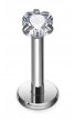 Tytanowy Kolczyk Labret PIERCING z cyrkonią Serduszko HELIX Lobe 1,2/6-10/3 MM (1)