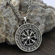 Srebrny Naszyjnik Viking Kompas Vegvisir Runes Nordic (6)