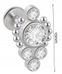 LABRET Śliczna Cyrkonia z Kuleczkami SS316L 1,2/8 (2)