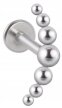 LABRET Śliczny Kolczyk z Kuleczkami SS316L 1,2/8