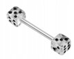 Kolczyk Do Języka Sztanga PIERCING Podwójne Kości Punk Gothic Stal Ch 316L (2)