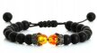 Bransoletka Męska Czarne Koraliki Korona Tiger Eye (1)