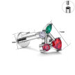 Tytanowy Kolczyk Labret PIERCING Cyrkonie Wiśnie Cherry HELIX Lobe (4)