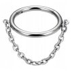 Tytanowy Kolczyk Clicker PIERCING Kółko z Łańcuszkiem HELIX Lobe 1,2/8-10