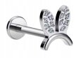 Tytanowy Kolczyk Labret PIERCING Cyrkonie Uszy Króliczek HELIX Lobe
