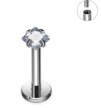 Tytanowy Kolczyk Labret PIERCING z Kwadratową cyrkonią HELIX Lobe 1,2/6-10/3 MM (2)