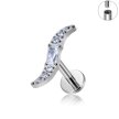 Tytanowy Kolczyk Labret PIERCING Księżyc Cyrkonie HELIX Lobe (1)