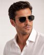 Okulary Przeciwsłoneczne Aviator Premium Black Gold geometryczne, metalowe (2)