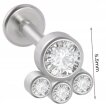 LABRET Śliczny Kolczyk z Cyrkoniami SS316L 1,2/8 (2)