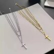 Trójwarstwowy Naszyjnik Krzyż Krzyżyk Koraliki Różaniec STAL CHIRURGICZNA (4)