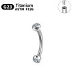 Tytanowy Kolczyk PIERCING Banan z Cyrkoniami SREBRNY (2)