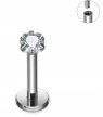 Tytanowy Kolczyk Labret PIERCING z cyrkonią Serduszko HELIX Lobe 1,2/6-10/3 MM (2)