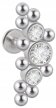 LABRET Śliczne Cyrkonie z Kuleczkami SS316L 1,2/8