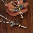 Smok samuraj Miecz naszyjnik Viking Amulet (7)