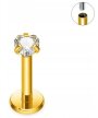 Tytanowy Kolczyk Labret PIERCING z cyrkonią Serduszko HELIX Lobe 1,2/6-10/3 MM (2)