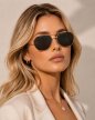 Okulary Przeciwsłoneczne Aviator Premium Black Gold geometryczne, metalowe (3)