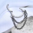 Tytanowy Kolczyk Clicker PIERCING z Łańcuszkiem Cyrkonie HELIX Lobe 1,2/8-10 (8)