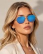 Okulary Przeciwsłoneczne Aviator Premium Srebrne geometryczne, metalowe (2)