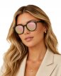 Czarne Okulary Przeciwsłoneczne Unisex Lustrzane Różowo Złote (1)
