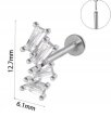 Srebrny Kolczyk PIERCING Labret z Cyrkoniami Stal Ch 316L 1,2/8 (2)