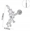 Srebrny Kolczyk PIERCING Labret z Trójkątnymi Cyrkoniami Stal Ch 316L 1,2/8 (2)