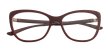 Okulary Zerówki damskie cat-eye bordowe eleganckie (2)