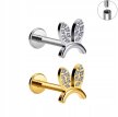 Tytanowy Kolczyk Labret PIERCING Cyrkonie Uszy Króliczek HELIX Lobe (3)