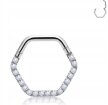 Srebrny Tytanowy Kolczyk Clicker PIERCING z Cyrkoniami HELIX Lobe 1,2/8-10 (2)