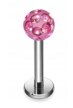 Tytanowy Kolczyk Labret PIERCING Kula z Cyrkoniami HELIX Lobe 1,2/6-10/3 MM