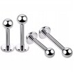 Tytanowy Kolczyk Labret z Kuleczką SREBRNY PIERCING 1,2/6-10/2-4 mm (3)