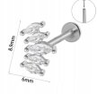 Srebrny Kolczyk PIERCING Labret z Cyrkoniami Stal Ch 316L 1,2/8 (2)