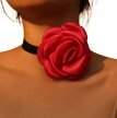 Stylowy Kwiatowy Naszyjnik Choker Z Dużym Kwiatem Róży Punk Gothic (1)