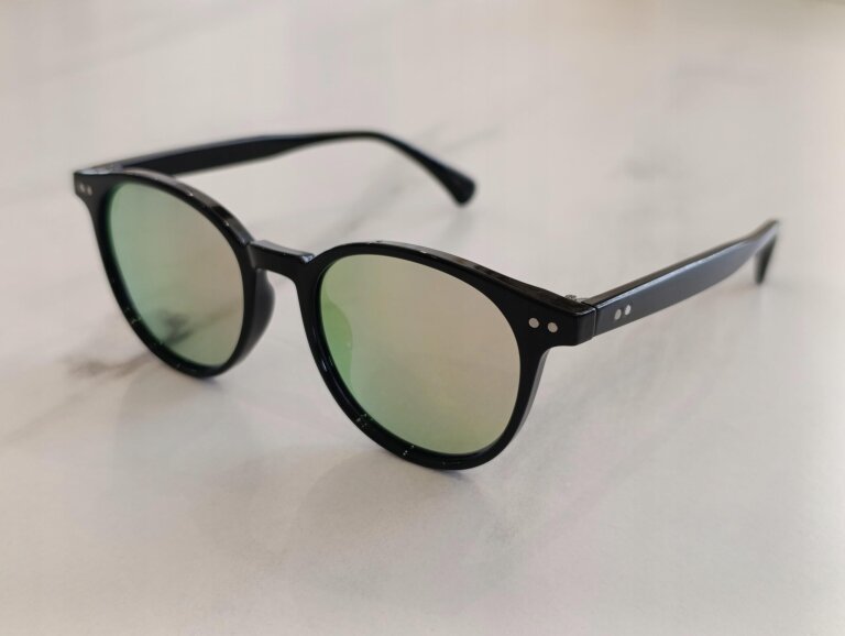Czarne Okulary Przeciwsłoneczne Unisex Lustrzane Różowo Złote (6)