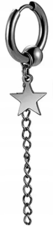 Kolczyk Do Ucha HUGGIE Gwiazda Punk Gothic STAL (1)
