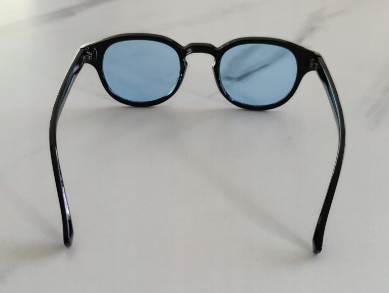 Okulary Przeciwsłoneczne Damskie Męskie Czarne UV400 Niebieskie Szkła Retro (10)