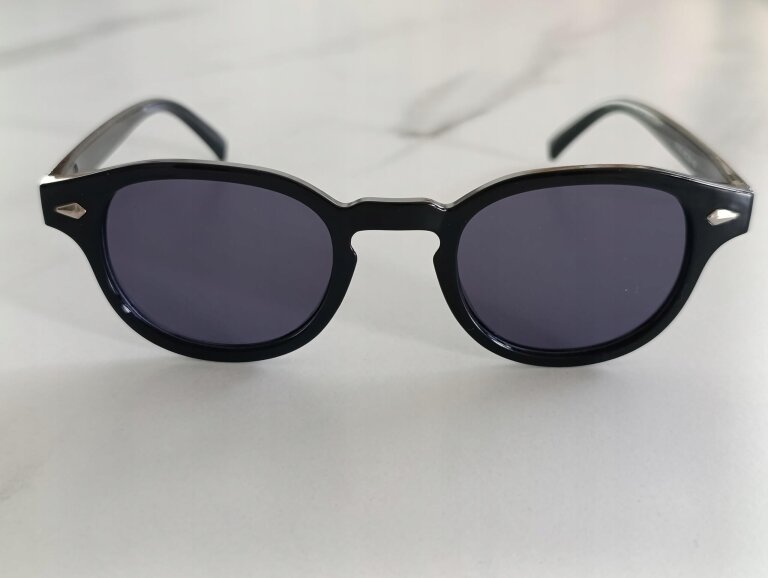 Okulary Przeciwsłoneczne Czarne Unisex Damskie Męskie Retro UV400 (6)