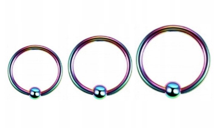 Kolczyk do Nosa, Ucha SEPTUM Kuleczka Zamknięta w Środku SS316L 1,2/6-10/3 mm (2)