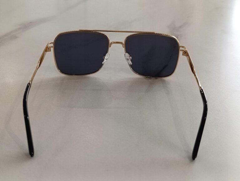 Okulary Przeciwsłoneczne Damskie Męskie Złote Pilotki Aviator UV400 (9)