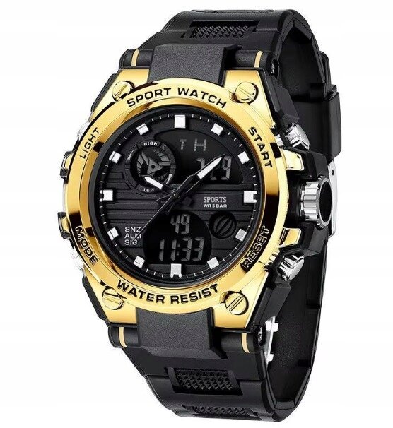 SPORTOWY ZEGAREK CZARNY CYFROWY ELEGANCKI GUMOWY PASEK NA PREZENT (1)