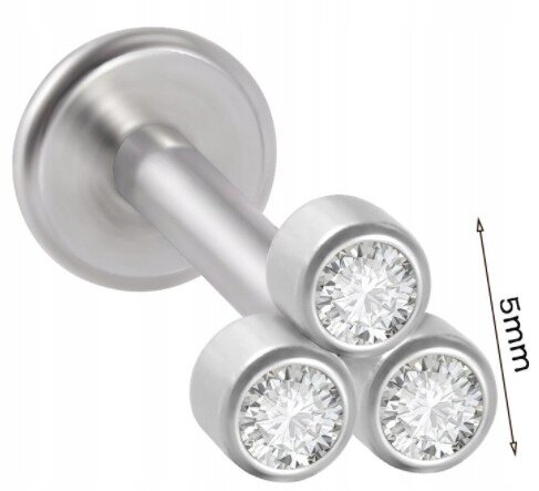 LABRET Kolczyk z Cyrkoniami SS316L 1,2/8 (2)