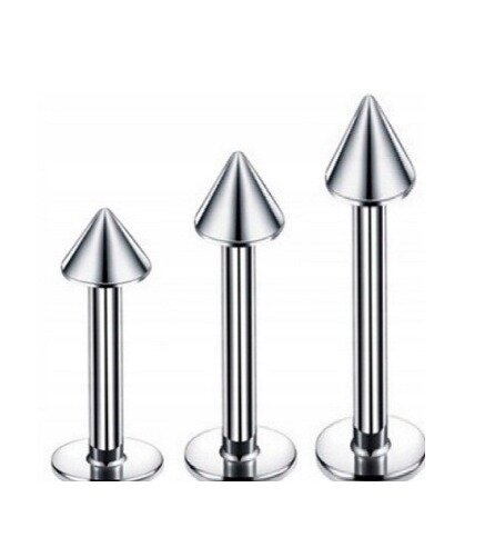 Labret ze stożkiem Kolczyk do Wargi, Ucha, Brody 1,2/6-10/3 mm STAL (2)
