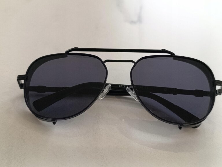 Okulary Przeciwsłoneczne Pilotki Aviator Czarne UV400 Męskie Damskie (10)