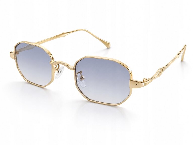 Okulary Przeciwsłoneczne Złote Retro Vintage UV400 Unisex (3)