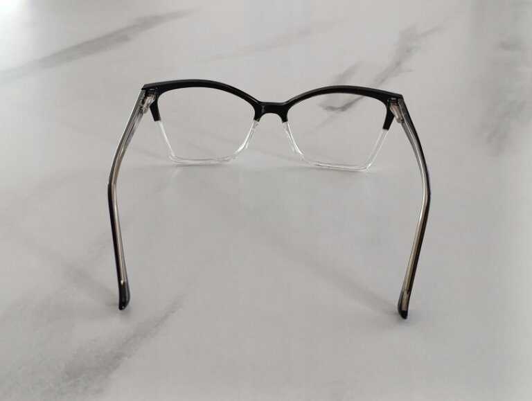 DAMSKIE CZARNE OKULARY ZERÓWKI PŁASKIE OPRRAWKI RETRO (5)