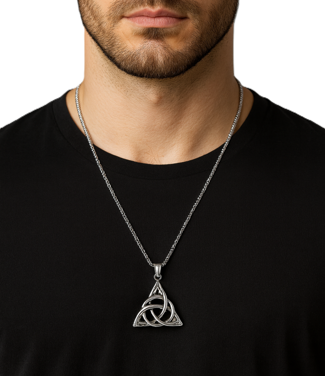 Męski Naszyjnik Irlandzki Węzeł Amulet Trinity (1)