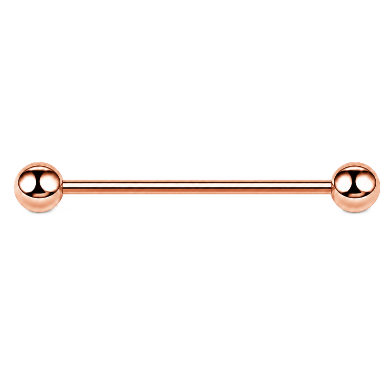  Tytanowy ROSE GOLD Kolczyk Sztanga Klasyczna Kuleczki PIERCING (2)