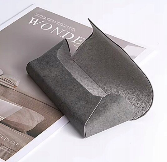 PUDEŁKO ETUI POKROWIEC NA OKULARY SZARE W STYLU VINTAGE (2)