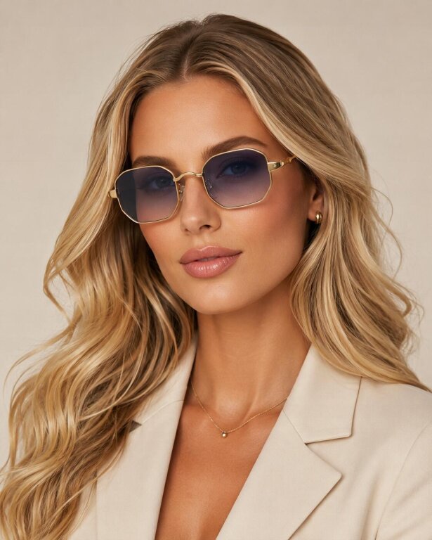 Okulary Przeciwsłoneczne Złote Retro Vintage UV400 Unisex (2)