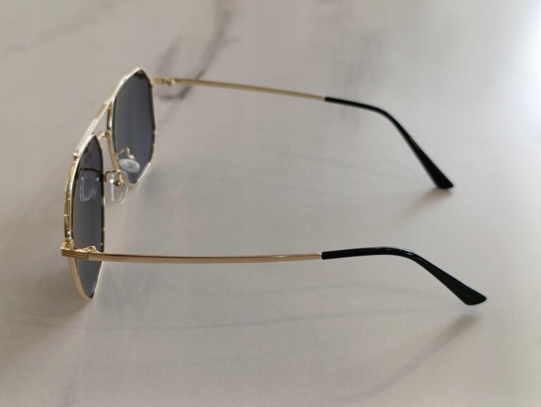 Okulary Przeciwsłoneczne Aviator Premium Black Gold geometryczne, metalowe (7)