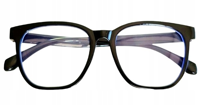 CZARNE OKULARY ZERÓWKI DUŻE OPRAWKI RETRO Z FILTREM BLUE LIGHT (3)